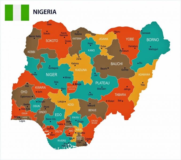 map of nigeria showing states        <h3 class=