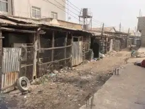 Shops closed due to low patronage along MM Way, Kano. Photo: Stephen Enoch 